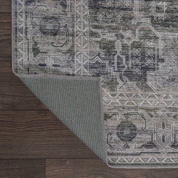 Alanya Ornate Medallion Washable Area Rug